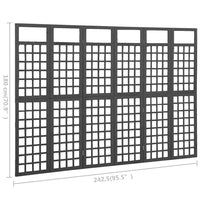 Thumbnail for 6-tlg. Paravent/Spalier Massivholz Tanne Schwarz 242,5x180 cm