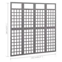 Thumbnail for 4-tlg. Paravent/Spalier Massivholz Tanne Grau 161x180 cm