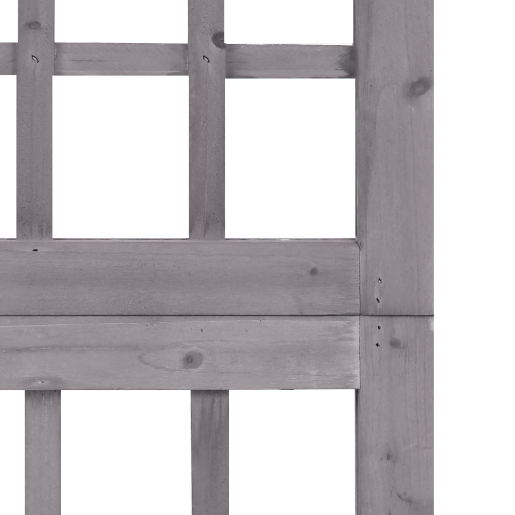 6-tlg. Paravent/Spalier Massivholz Tanne Grau 242,5x180 cm