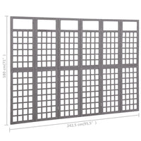 Thumbnail for 6-tlg. Paravent/Spalier Massivholz Tanne Grau 242,5x180 cm