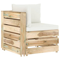 Thumbnail for Modulares Ecksofa mit Kissen Grün Imprägniertes Holz