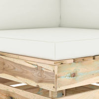 Thumbnail for Modulares Ecksofa mit Kissen Grün Imprägniertes Holz