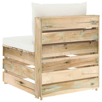 Thumbnail for Modulares Mittelsofa mit Kissen Grün Imprägniertes Holz