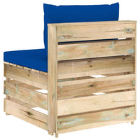 Thumbnail for Modulares Mittelsofa mit Kissen Grün Imprägniertes Holz