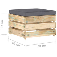 Thumbnail for Modulare Ottomane mit Kissen Grün Imprägniertes Holz