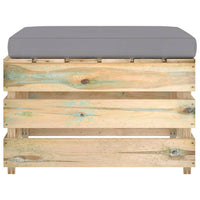 Thumbnail for Modulare Ottomane mit Kissen Grün Imprägniertes Holz