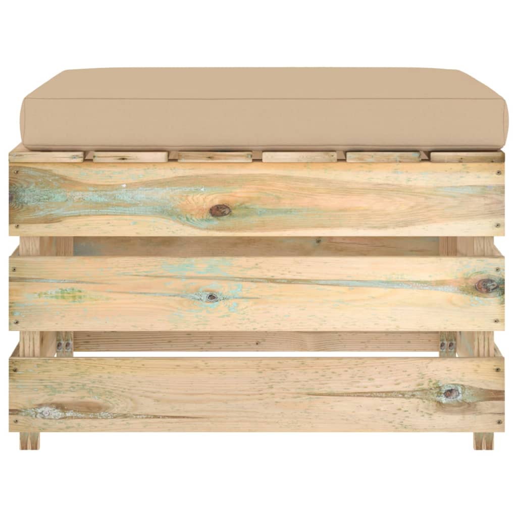 Modulare Ottomane mit Kissen Grün Imprägniertes Holz