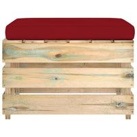 Thumbnail for Modulare Ottomane mit Kissen Grün Imprägniertes Holz