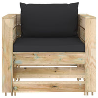 Thumbnail for 2-tlg. Garten-Lounge-Set mit Kissen Grün Imprägniertes Holz