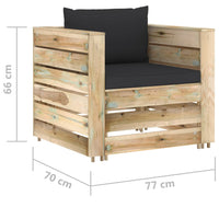 Thumbnail for 2-tlg. Garten-Lounge-Set mit Kissen Grün Imprägniertes Holz