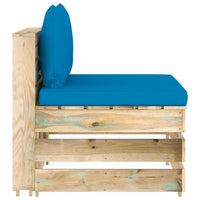 Thumbnail for 3-tlg. Garten-Lounge-Set mit Kissen Grün Imprägniertes Holz