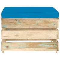 Thumbnail for 3-tlg. Garten-Lounge-Set mit Kissen Grün Imprägniertes Holz