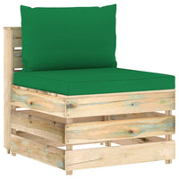 Thumbnail for 3-tlg. Garten-Lounge-Set mit Kissen Grün Imprägniertes Holz