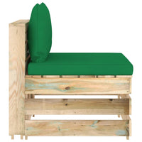 Thumbnail for 3-tlg. Garten-Lounge-Set mit Kissen Grün Imprägniertes Holz