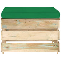 Thumbnail for 3-tlg. Garten-Lounge-Set mit Kissen Grün Imprägniertes Holz