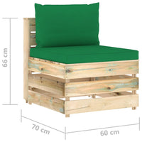Thumbnail for 3-tlg. Garten-Lounge-Set mit Kissen Grün Imprägniertes Holz