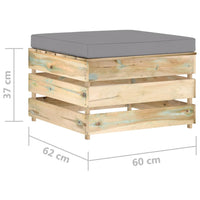 Thumbnail for 3-tlg. Garten-Lounge-Set mit Kissen Grün Imprägniertes Holz