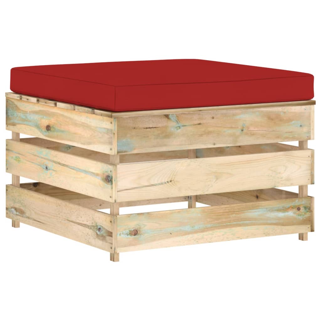 3-tlg. Garten-Lounge-Set mit Kissen Grün Imprägniertes Holz