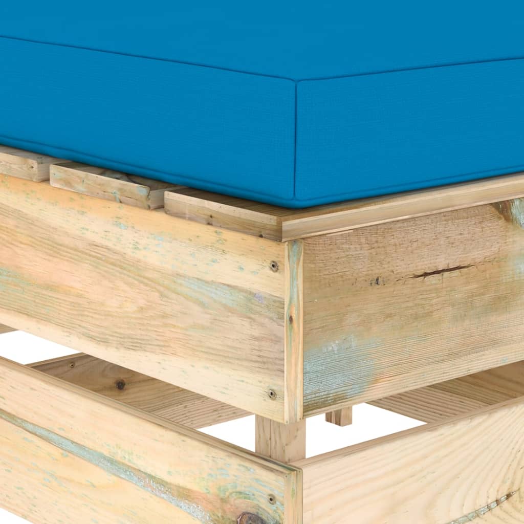 4-tlg. Garten-Lounge-Set mit Kissen Grün Imprägniertes Holz