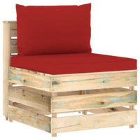 Thumbnail for 4-tlg. Garten-Lounge-Set mit Kissen Grün Imprägniertes Holz
