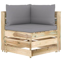 Thumbnail for 5-tlg. Garten-Lounge-Set mit Kissen Grün Imprägniertes Holz