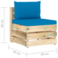 Thumbnail for 5-tlg. Garten-Lounge-Set mit Kissen Grün Imprägniertes Holz