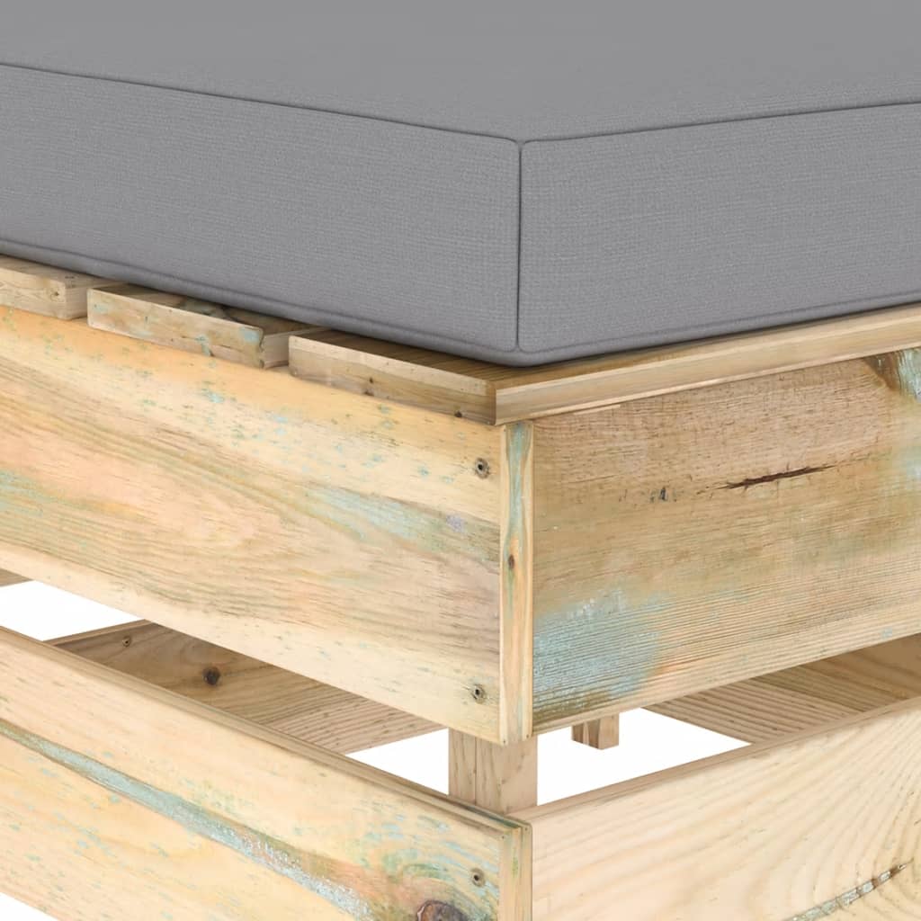 5-tlg. Garten-Lounge-Set mit Kissen Grün Imprägniertes Holz