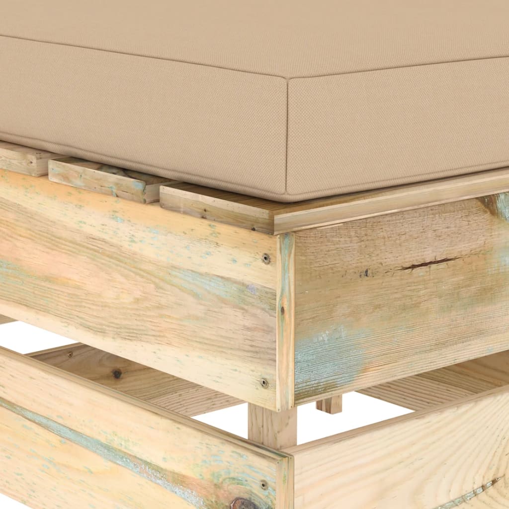 5-tlg. Garten-Lounge-Set mit Kissen Grün Imprägniertes Holz