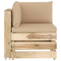 Thumbnail for 6-tlg. Garten-Lounge-Set mit Kissen Grün Imprägniertes Holz