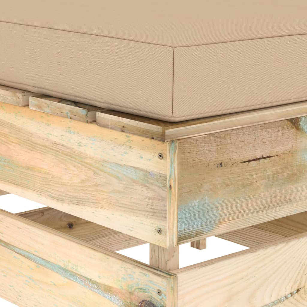 6-tlg. Garten-Lounge-Set mit Kissen Grün Imprägniertes Holz