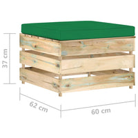 Thumbnail for 6-tlg. Garten-Lounge-Set mit Kissen Grün Imprägniertes Holz