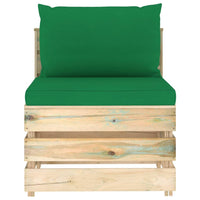 Thumbnail for 6-tlg. Garten-Lounge-Set mit Kissen Grün Imprägniertes Holz