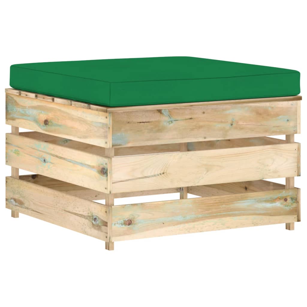 6-tlg. Garten-Lounge-Set mit Kissen Grün Imprägniertes Holz