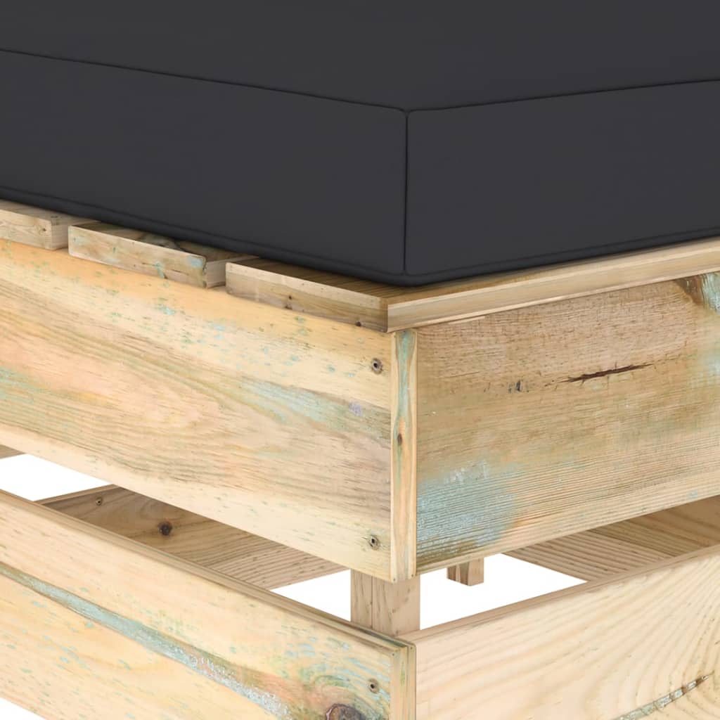 6-tlg. Garten-Lounge-Set mit Kissen Grün Imprägniertes Holz