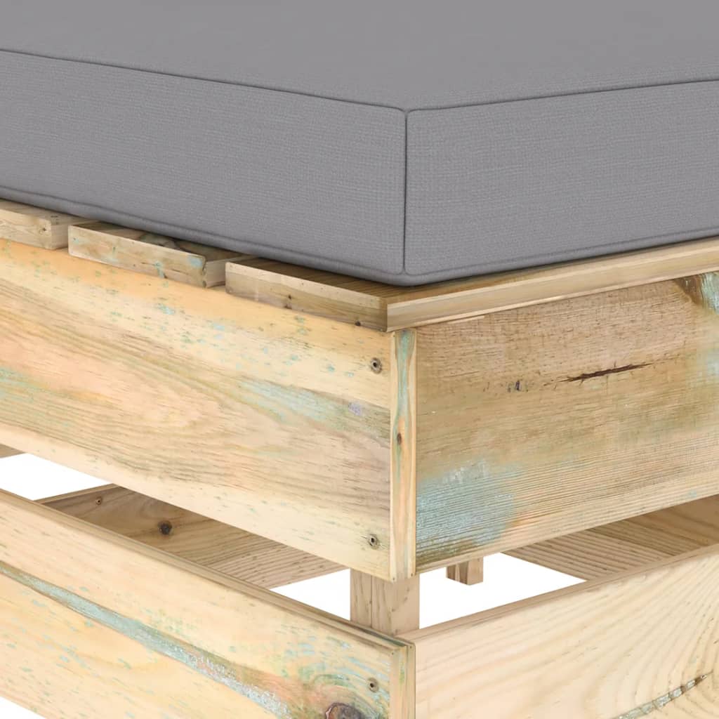 6-tlg. Garten-Lounge-Set mit Kissen Grün Imprägniertes Holz