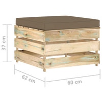 Thumbnail for 6-tlg. Garten-Lounge-Set mit Kissen Grün Imprägniertes Holz