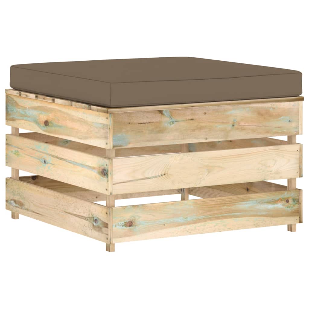 6-tlg. Garten-Lounge-Set mit Kissen Grün Imprägniertes Holz