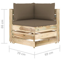 Thumbnail for 6-tlg. Garten-Lounge-Set mit Kissen Grün Imprägniertes Holz