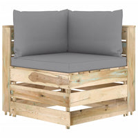 Thumbnail for 7-tlg. Garten-Lounge-Set mit Kissen Grün Imprägniertes Holz