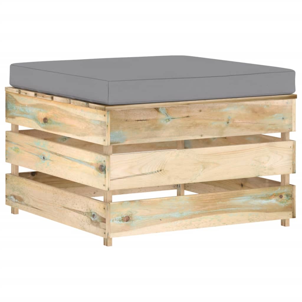 7-tlg. Garten-Lounge-Set mit Kissen Grün Imprägniertes Holz