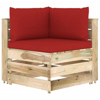 Thumbnail for 7-tlg. Garten-Lounge-Set mit Kissen Grün Imprägniertes Holz