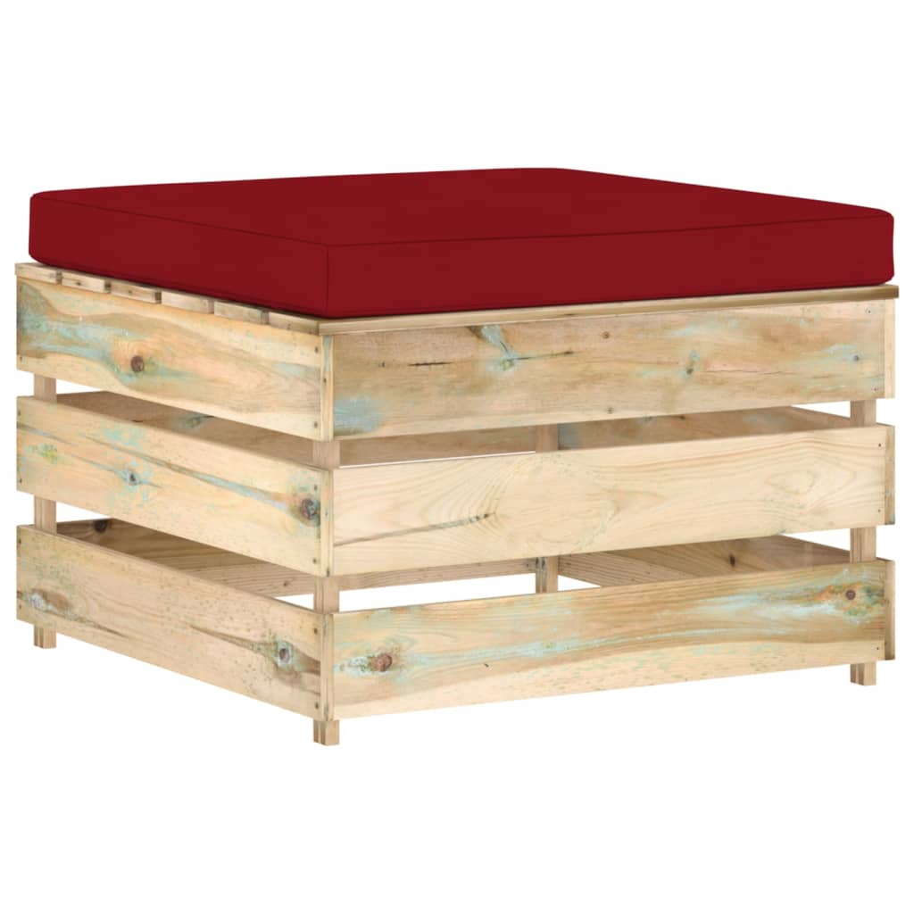 7-tlg. Garten-Lounge-Set mit Kissen Grün Imprägniertes Holz