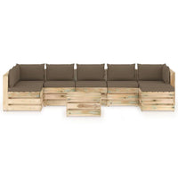 Thumbnail for 8-tlg. Garten-Lounge-Set mit Kissen Grün Imprägniertes Holz