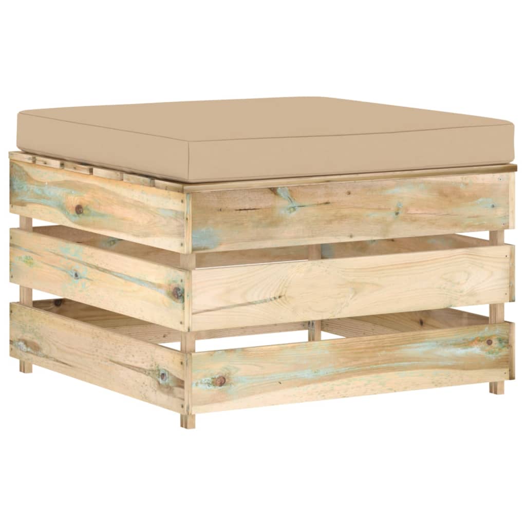 8-tlg. Garten-Lounge-Set mit Kissen Grün Imprägniertes Holz