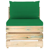 Thumbnail for 8-tlg. Garten-Lounge-Set mit Kissen Grün Imprägniertes Holz