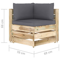 Thumbnail for 12-tlg. Garten-Lounge-Set mit Kissen Grün Imprägniertes Holz