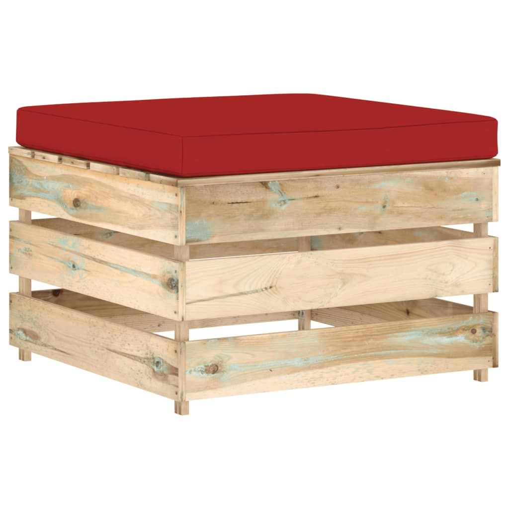12-tlg. Garten-Lounge-Set mit Kissen Grün Imprägniertes Holz