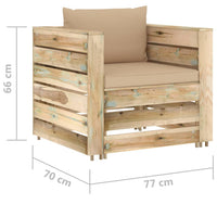 Thumbnail for 6-tlg. Garten-Lounge-Set mit Kissen Grün Imprägniertes Holz