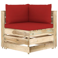 Thumbnail for 6-tlg. Garten-Lounge-Set mit Kissen Grün Imprägniertes Holz