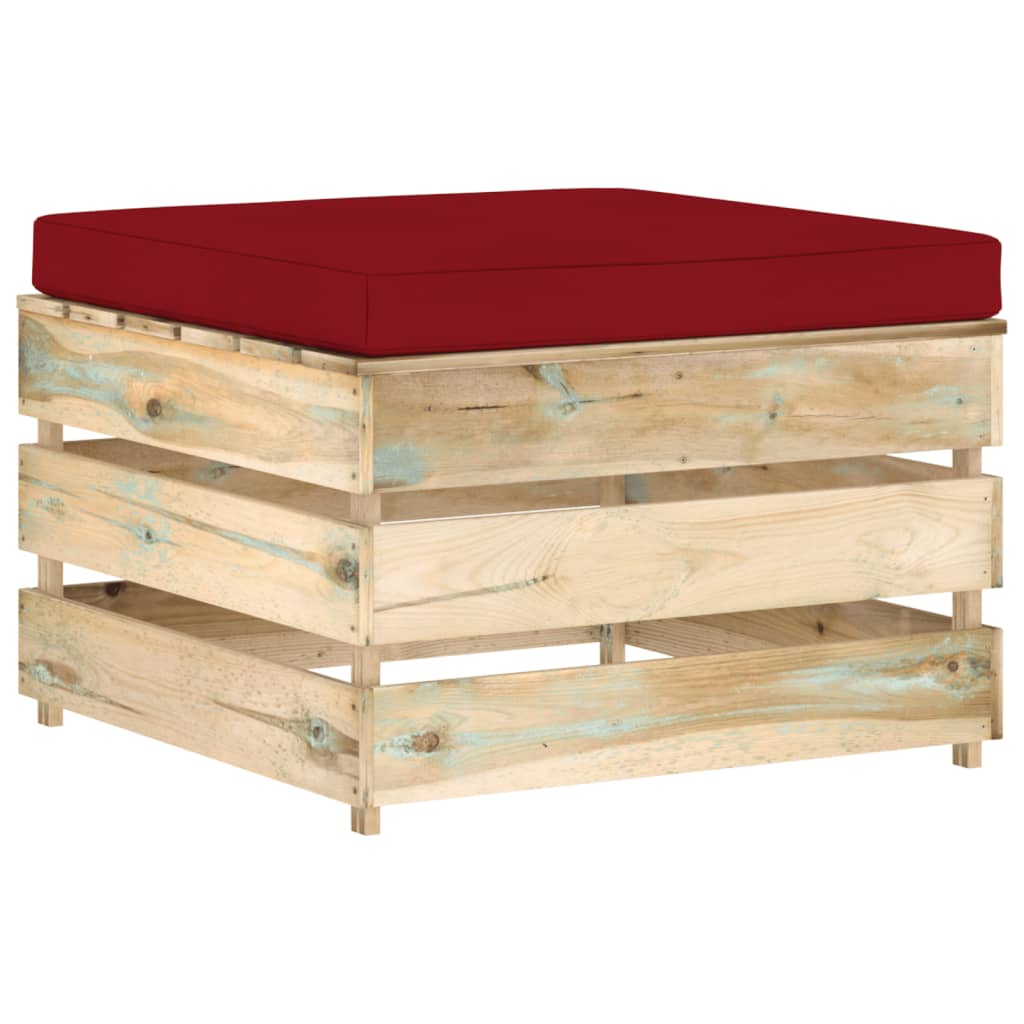 6-tlg. Garten-Lounge-Set mit Kissen Grün Imprägniertes Holz